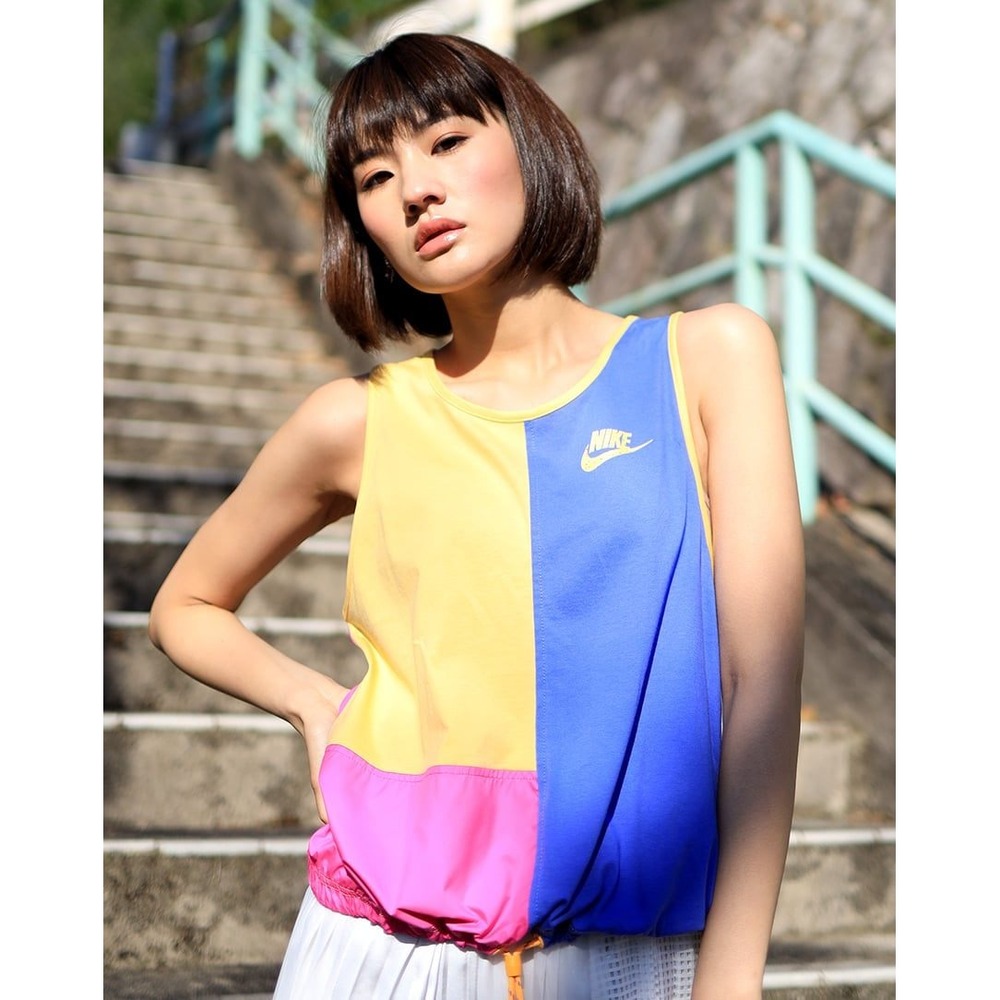 Nike Tank Top Colorblock Mixed Media Small 90s Y2K Retro Streetwear